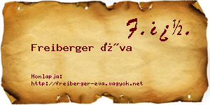 Freiberger Éva névjegykártya